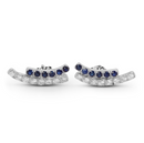 Sapphire & Diamond Double Wave Earrings