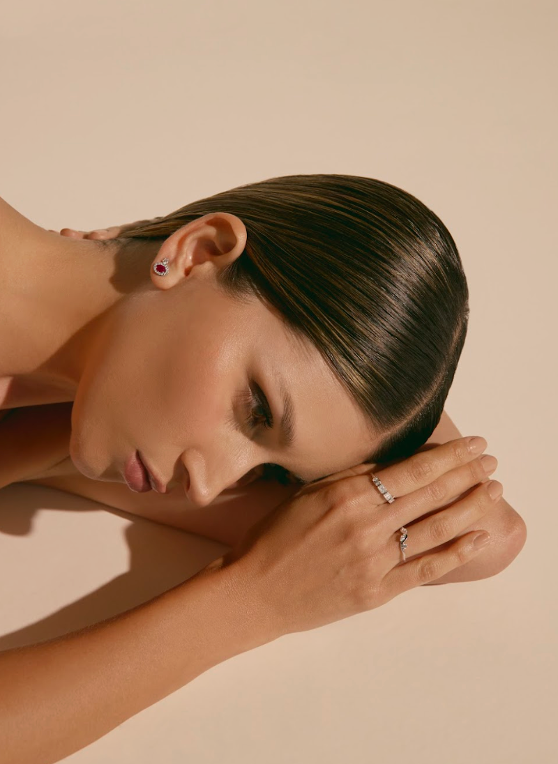 Oval Ruby Halo Earrings