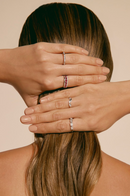 Ruby & Diamond Triple Band Baguette Ring