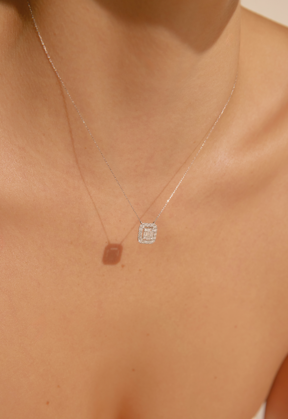 Princess Illusion Diamond Necklace