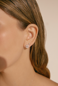 Baguette & Round Diamond Spiral Studs