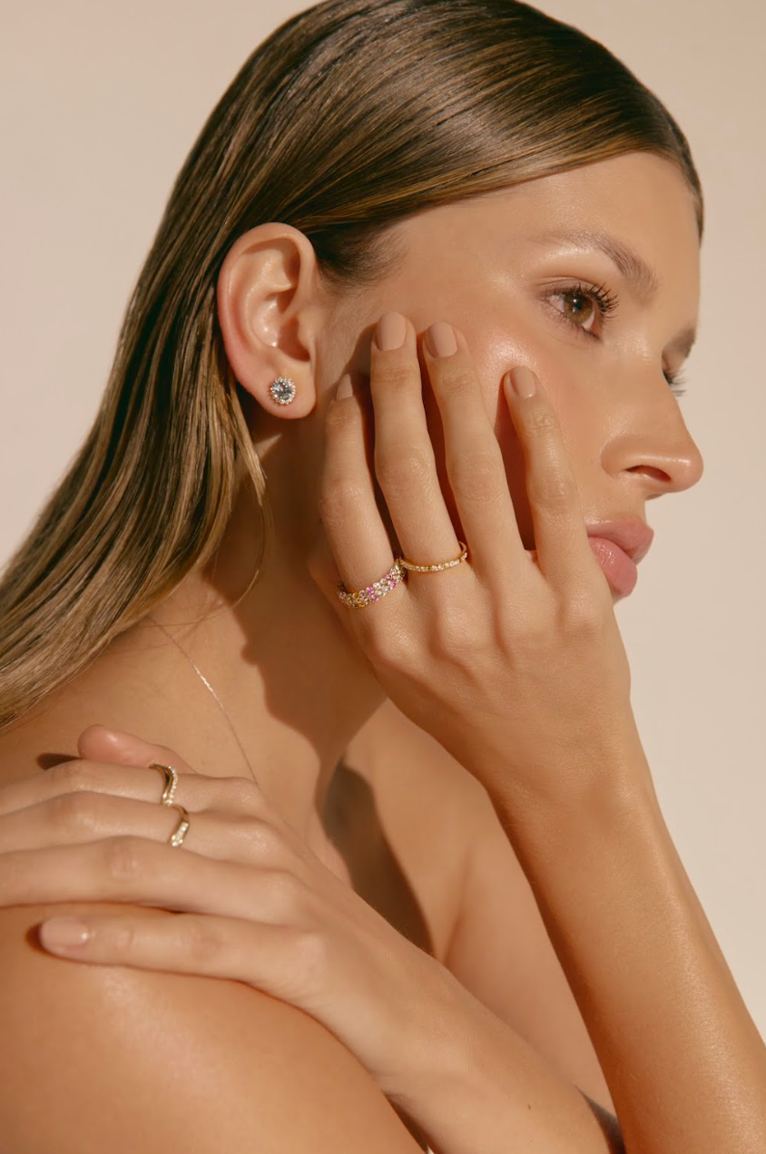 Rainbow Sapphire & Diamond Eternity Ring