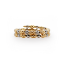Yellow & White Gold Marquise Diamond-Cut Double Band