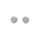 Small Round & Baguette Illusion Diamond Studs