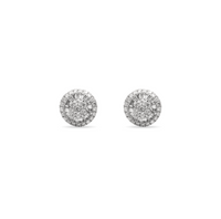 Small Round & Baguette Illusion Diamond Studs
