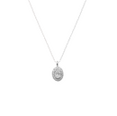 Platinum Oval Diamond Halo Necklace