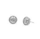 Medium Baguette Illusion Diamond Round Studs