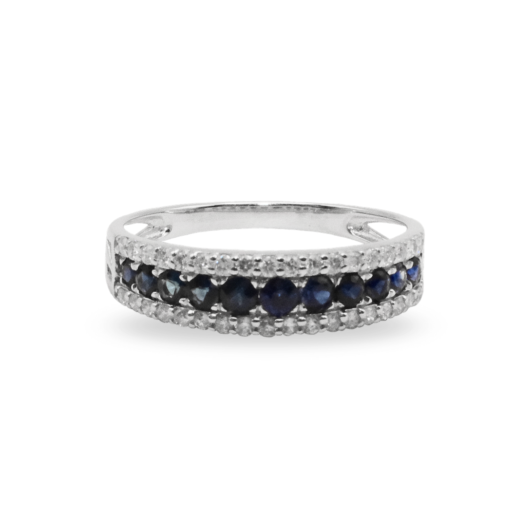 Triple Sapphire & Diamond Band