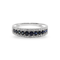Triple Sapphire & Diamond Band