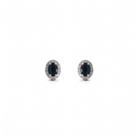 Oval Sapphire & Diamond Halo Studs
