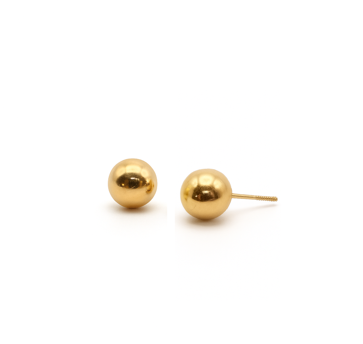 8 mm Sphere Studs - Yellow Gold