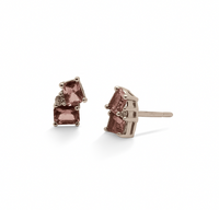 Double Emerald - Cut Studs - Pink Sapphires & Diamonds