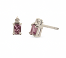 Emerald - Cut Studs with Round Sparkle – Pink Sapphires & Diamonds