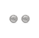 Medium Baguette Illusion Diamond Round Studs