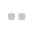 Round Diamond Illusion Stud Earrings
