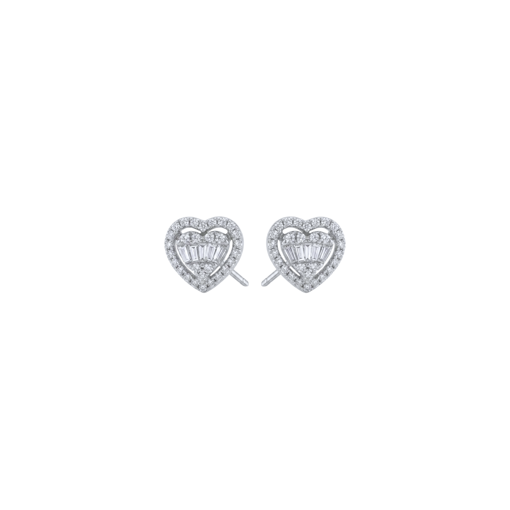 Heart Illusion Diamond Studs