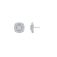 Small Illusion Cushion Diamond Studs