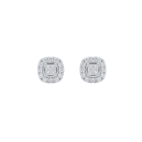 Small Illusion Cushion Diamond Studs