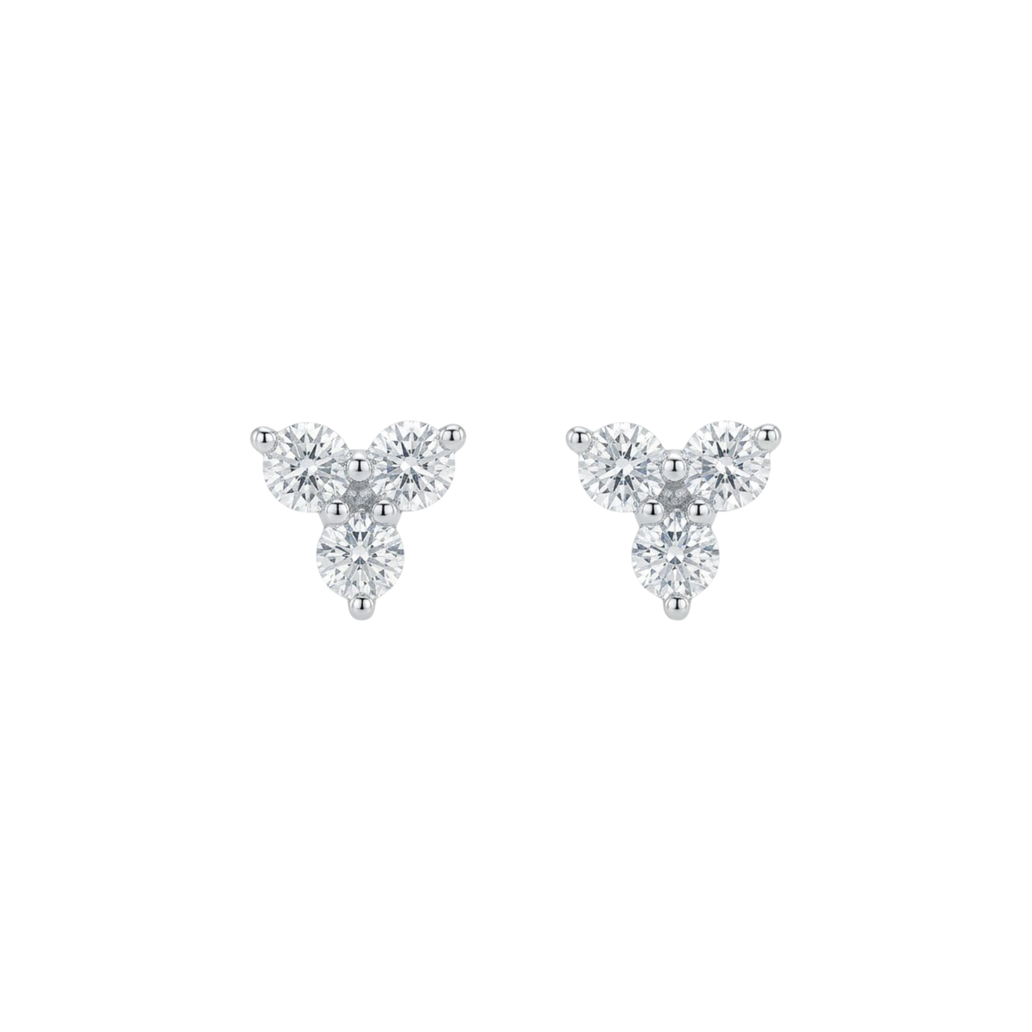 Small Diamond Clover Stud Earrings