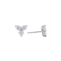 Small Diamond Clover Stud Earrings