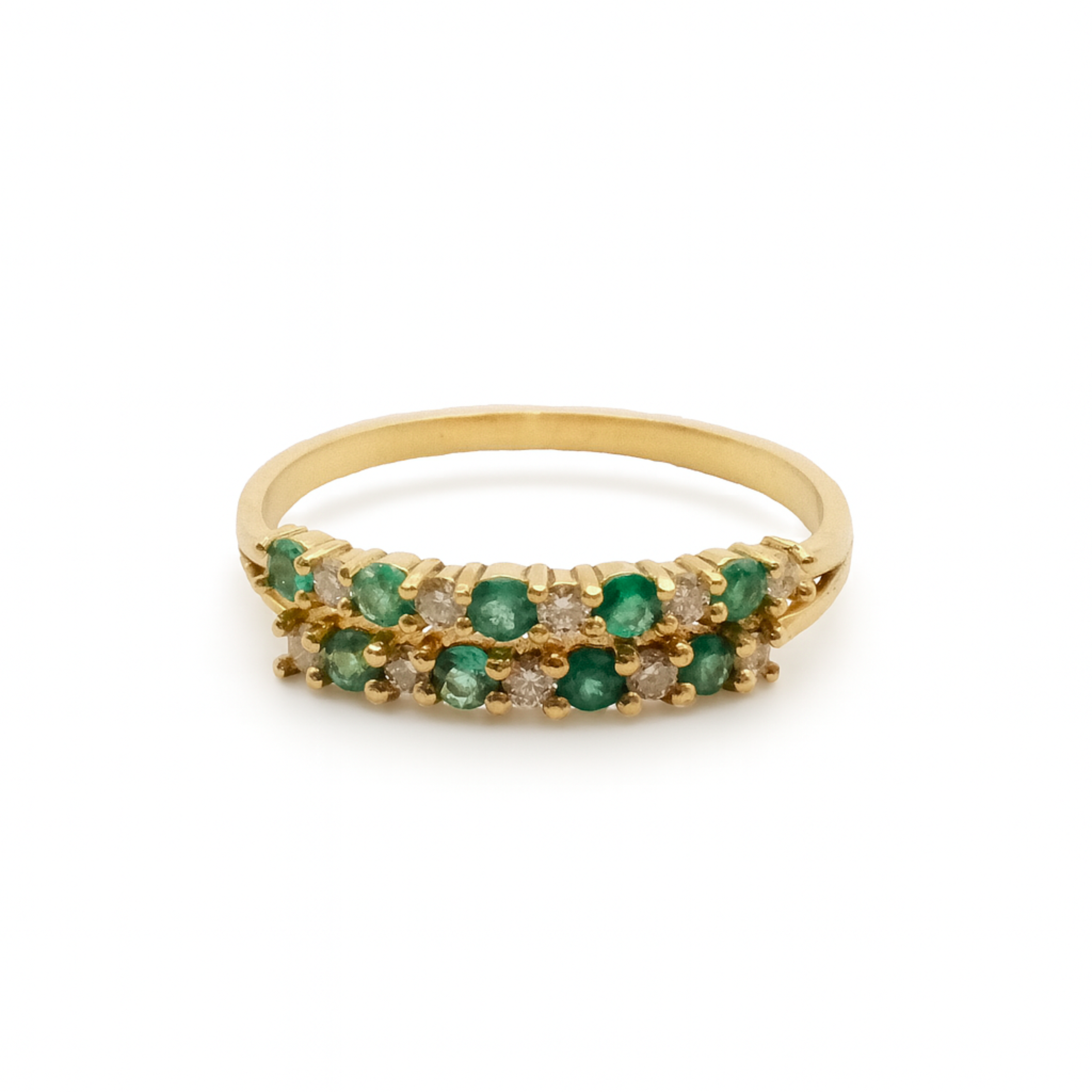 Double Band - Emeralds & Diamonds