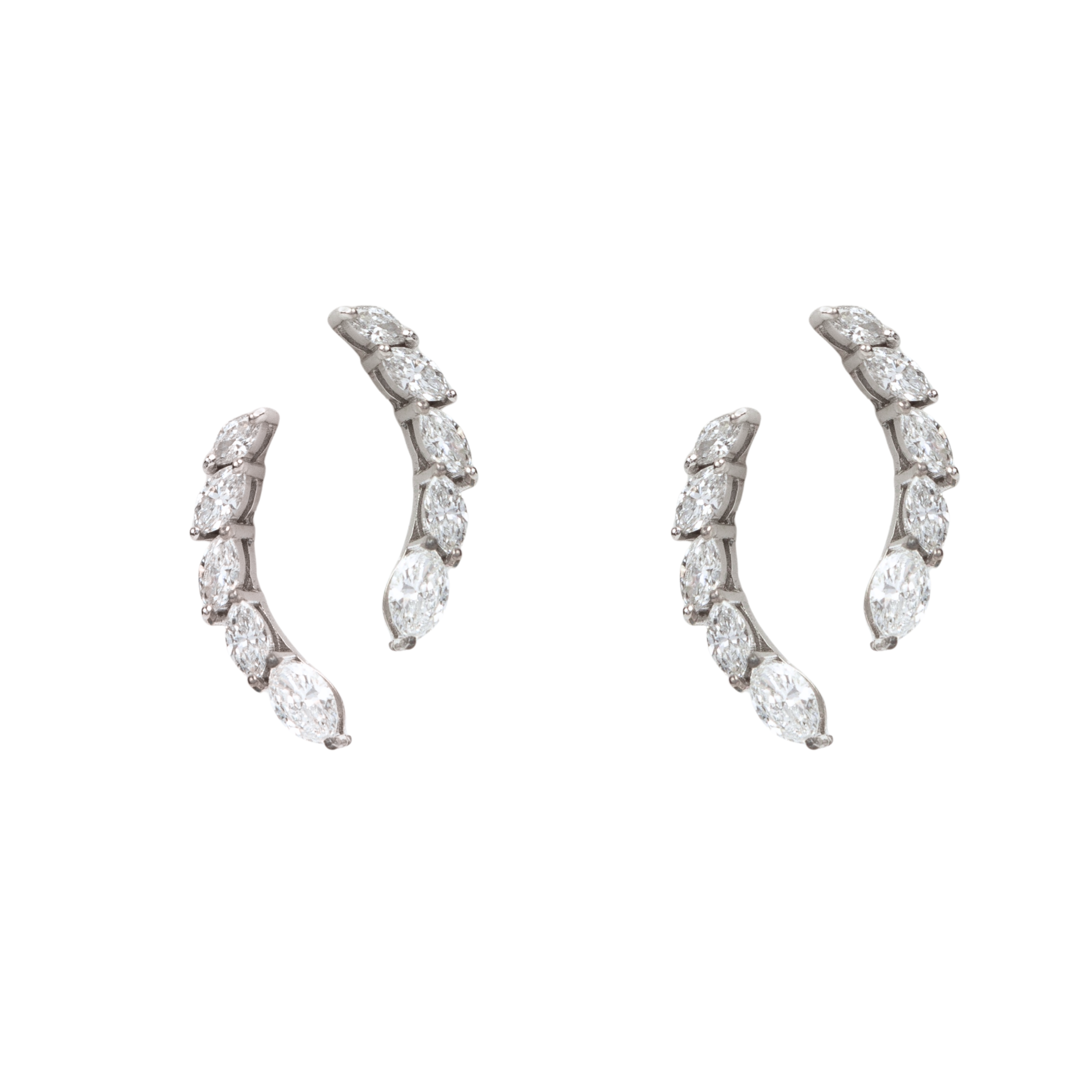 Curved Marquise Lab-Grown Diamond Earrings
