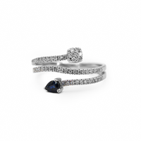 Twisted Diamonds & Sapphire Ring