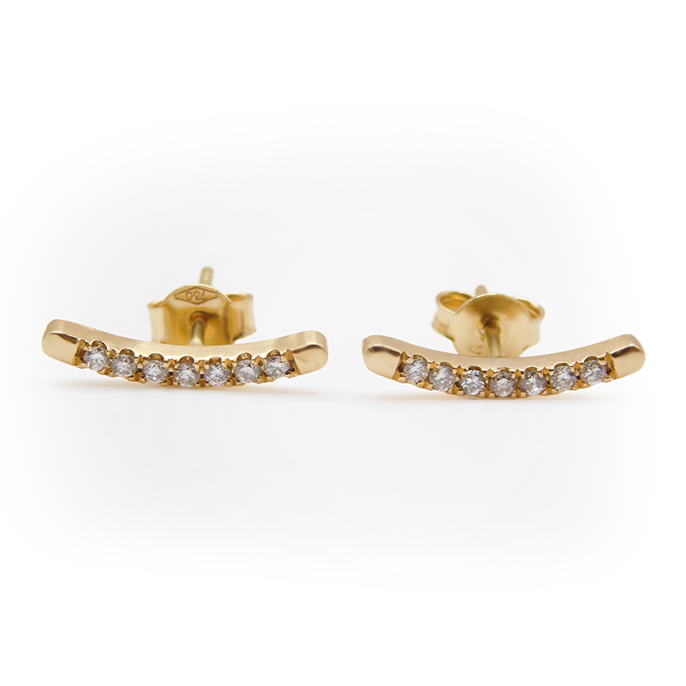 Gold & Diamond Climber Earrings