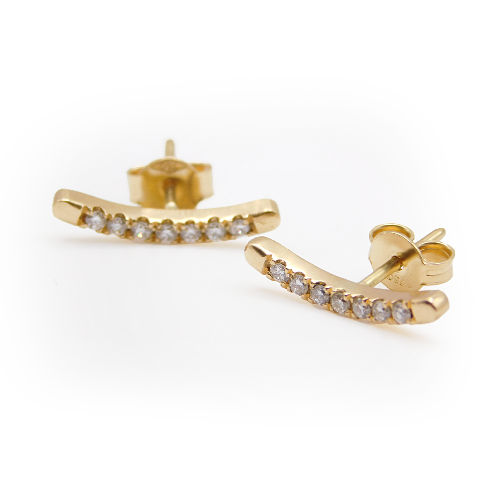 Gold & Diamond Climber Earrings