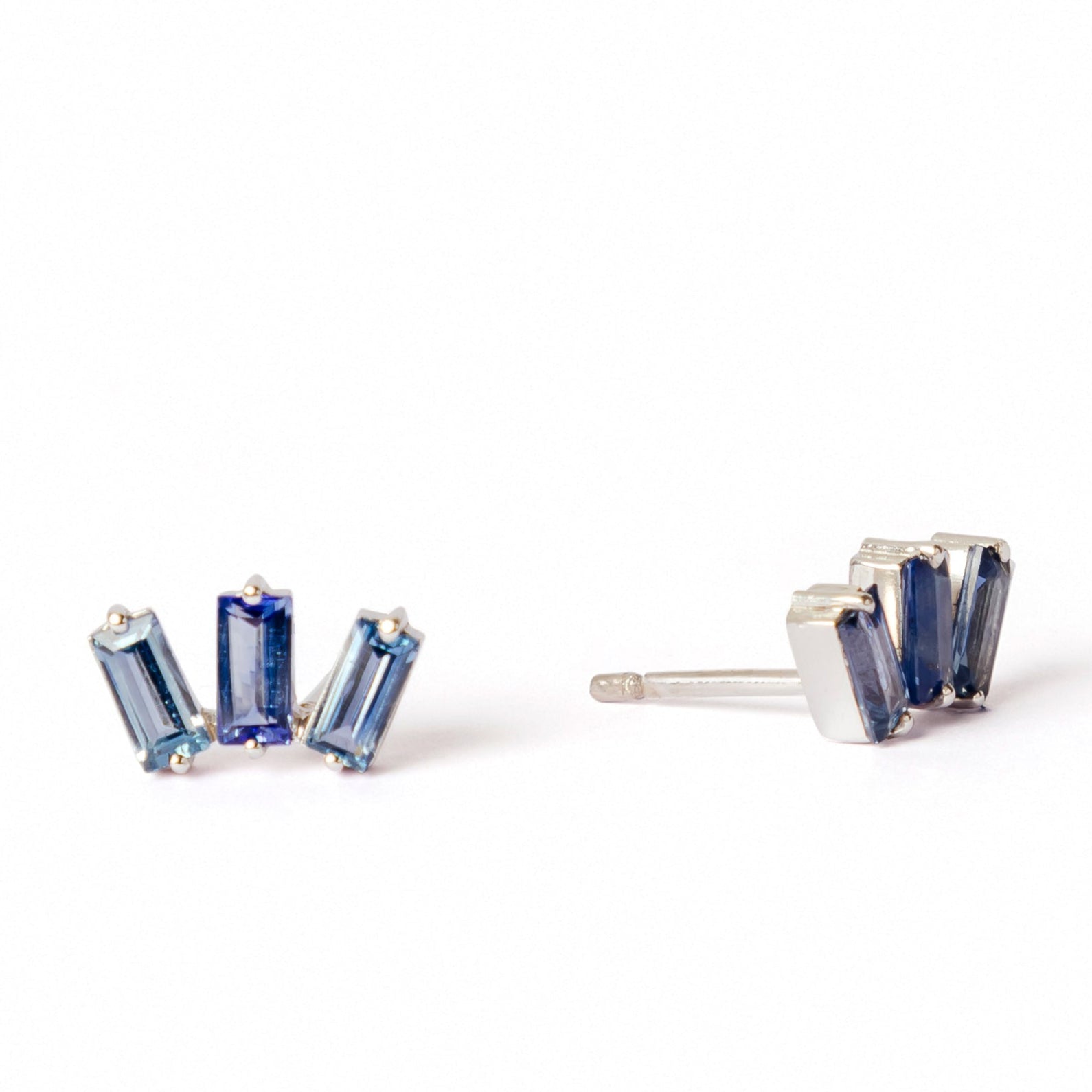 Sapphire Baguette Cascade Earrings