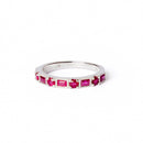 Baguette & Round Bold Band  – Rubies