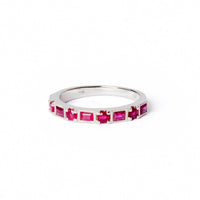 Baguette & Round Bold Band  – Rubies
