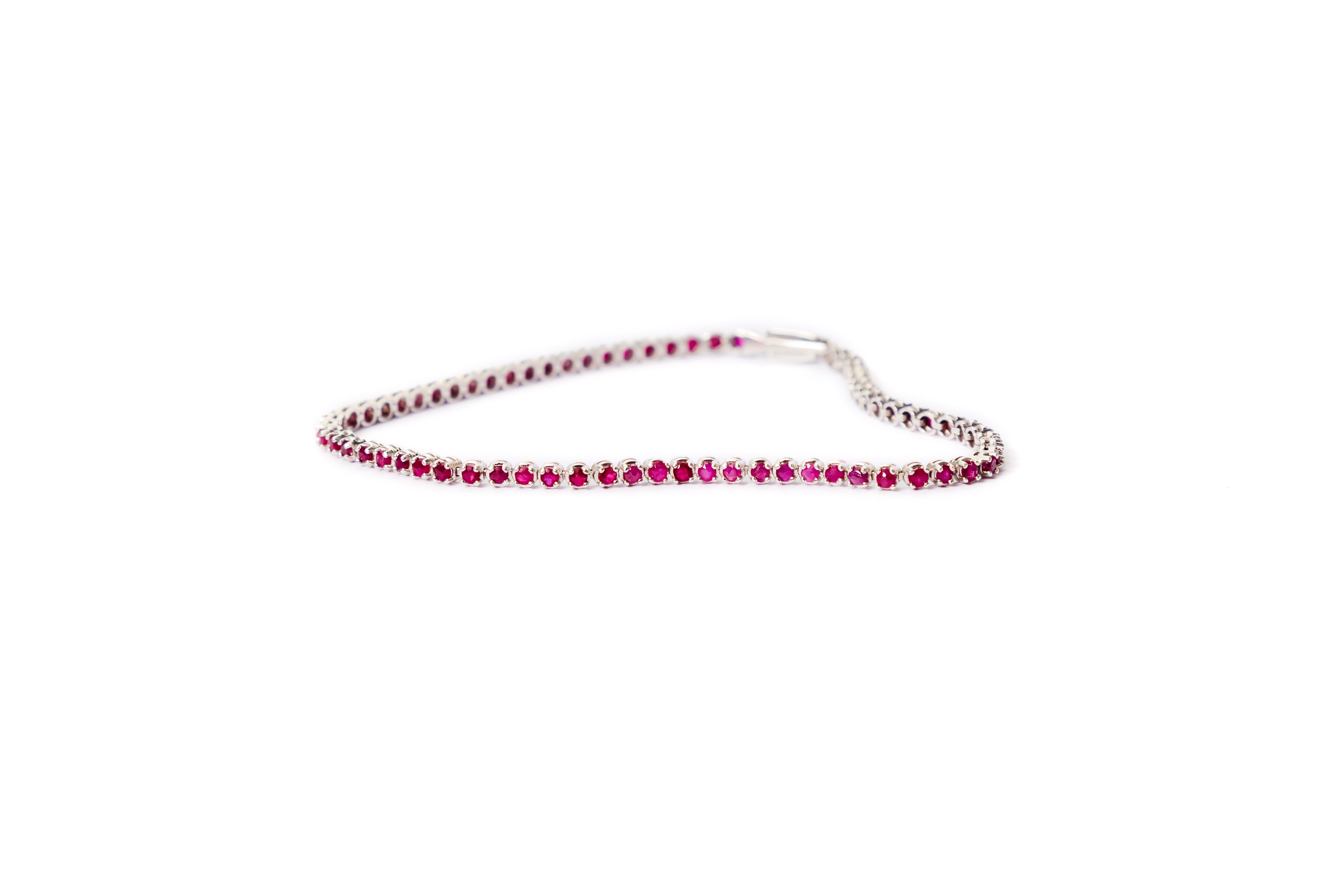 White Gold Ruby Eternity Tennis Bracelet
