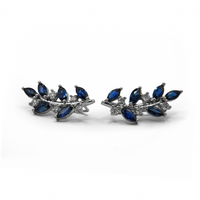 Climber Marquise Sapphires & Round Diamond Earrings