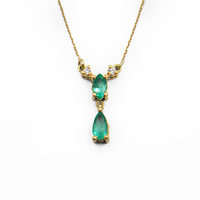 Emerald & Diamond Necklace in Yellow Gold