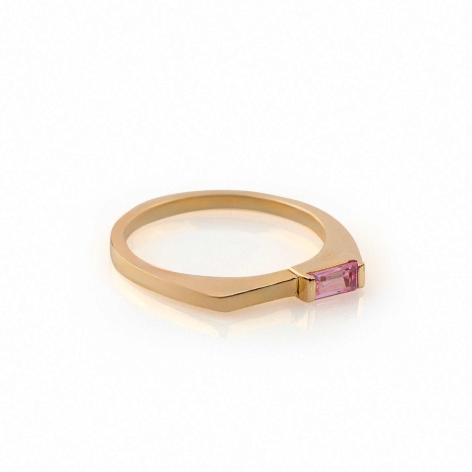 Stacking Baguette Ring - Pink Sapphire