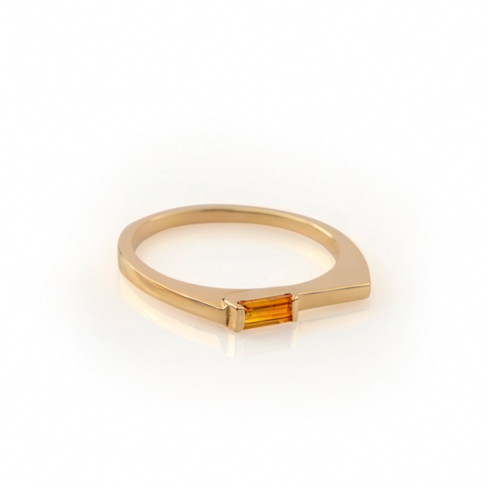 Stacking Baguette Ring – Orange Sapphire