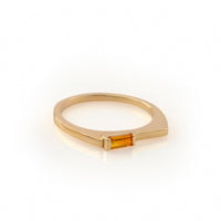 Stacking Baguette Ring – Orange Sapphire