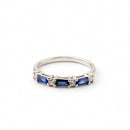 Sapphire & Diamond Baguette Ring