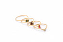Curved Stackable Ring with Baguette Pink Tourmaline