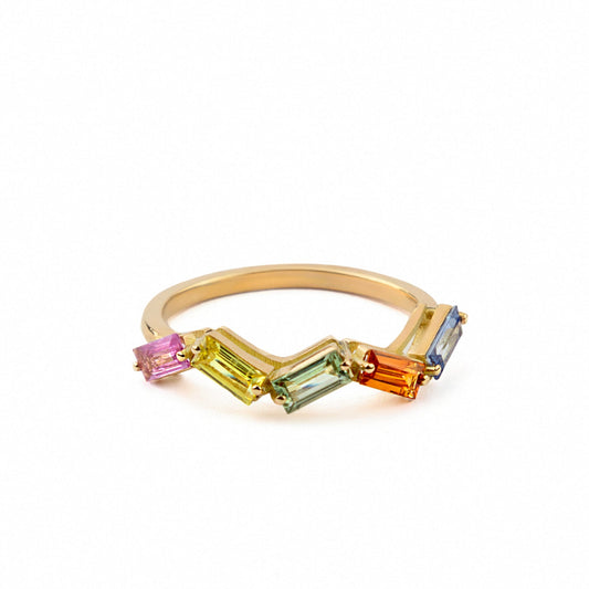 Rainbow Ring Baguettes