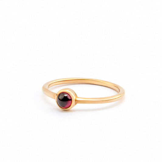 Mini Cabochon Fuchsia Tourmaline Ring