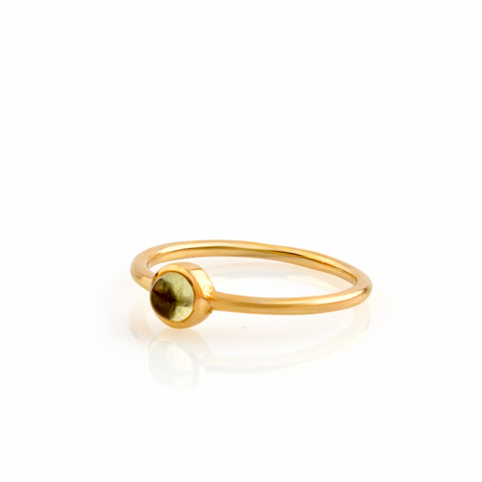 Mini Cabochon Green Tourmaline Ring