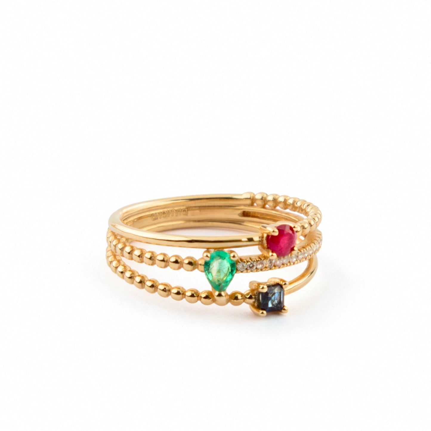 Emerald, Ruby & Sapphire Trilogy Ring
