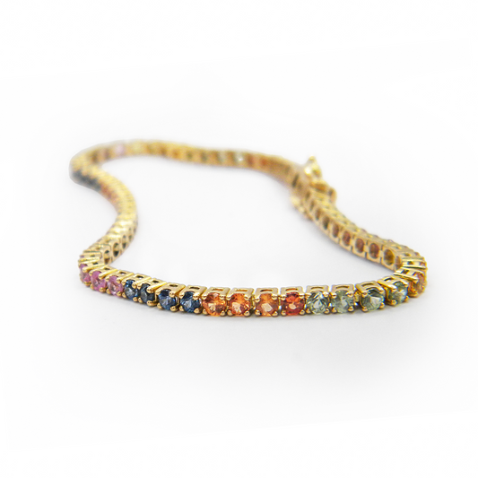 Rainbow Sapphire Tennis Bracelet
