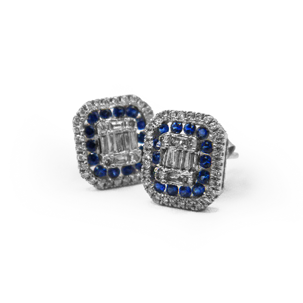Sapphire Diamond Studs