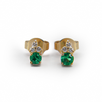 Emerald & Diamond Studs